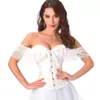 Blouses pour femmes Chemises Corset Sexy Blouse épaules dénudées manches courtes bustiers gothiques Corsets haut surbuste Corselet minceur ceinture à lacets grande taille YQ240120