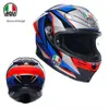 AA Designer Helmet Full Face Open Agv k Motorcycle K6s Full Helmet Male and Female Cycling Motorcycle Full Cover Running Helmet Anti Fog Lightweight SH6S