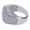 AAA Gems nieuwste overdreven mannen sieraden 14K goud/Sier poly geometrische Moissanite ring