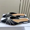 Slippers Dames Puntschoen Bezaaid Feestschoenen Vrouw Zomer Slides Satijn Slippers Vrouw