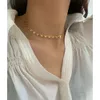 Stainless Steel Linked Hollow Love Heart Necklace 18K Gold Plated Choker Necklaces Women Tarnish Free Vintage Minimalist Jewelry