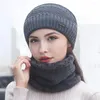 Bandanas Sibérien Laine Chapeau Écharpe Ensemble Hiver Chaud Polaire Tricot Tissu Doux Coupe-Vent Cou Protecteur En Plein Air