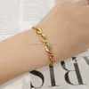 Bracciale a catena in oro massiccio con diamanti Gioielli da donna personalizzati Braccialetti di fabbrica cinesi all'ingrosso per matrimoni con ciondoli