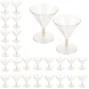 Disposable Cups Straws Dessert Cocktail Glasses Plastic Glitter Multi-use Goblets