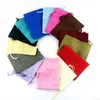 Cadeau cadeau 50pcs / lot 7x9cm couleurs mélangées sacs de jute faveur sac de lin petit cordon de mariage charmes bijoux emballage