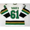 Vintage 2008 London Knights Hockey Jerseys Heren John Tavares #61 Jersey Ed Zwart Wit Shirts Heren 3344