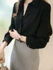 Women's Blouses 2024 Autumn Versatile Professional Korean Chiffon White Shirt Long Sleeve Loose Large Top