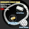 Custom Hip Hop Mossanite Necklace Jewelry VVS Sterling Sier Def 20mm Diamond Moissanite 14K Rose Plated Cuban Link Chain