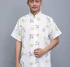 Çin Geleneksel Yüksek Kaliteli Pamuk Keten Erkekler Kung Fu Shirt Tang Takım Hanfu Giyim Sıradan Kısa Kollu Ceket Katları