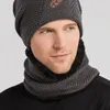 Boinas 2pcs/conjunto de chapéu de malha Proteção de lenço de lenço Defesa à prova de frio elástico