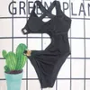 Designer badpak dames strand bikini halter metalen hanger met bh-pads geen stalen ondersteuning antislip sexy badkleding uit één stuk