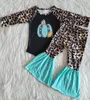 Neues Design Kinder Mädchen Kleidung Herbst Outfits Halloween Kleidung Kürbis Kleinkind Baby Mädchen Kleidung Set Leopard Schlaghose Outfits4396682