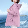 Trenchs pour femmes Veste Printemps Été Mince À Manches Longues Manteau À Capuchon 5XL Femme Protection Solaire Vêtements Sports De Plein Air Coupe-Vent Tops