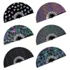 Decorative Figurines 2024 Men/Women Rave Chinese Folding Hand Fan Art Craft Dance Party Festival Gift Wedding Home D V1S9