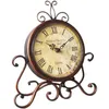 Horloges de table Horloge sans tic-tac Bureau classique Chevet Vintage Style Pastoral Iron Case Décor