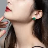 Boucles d'oreilles en Malachite naturelle, en argent Sterling S925, plaqué or 10k, cristaux de Zircon, pierre précieuse, étoile, lune, pour femmes