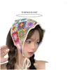 Grampos de cabelo Barrettes Y166 Delicado Flor Padrão Cloghet Turban Girl Scarf Malha Headband para Mulheres Moda Po Acessório Drop Deliv Dhzgq