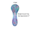 Envío de DHL Pipa de vidrio para fumar Tabaco Pipas de mano Pyrex Cucharas de colores Tornillo Arco iris con floral Agung Coloreado Fresa Panda Arte Moda Accesorios para fumar