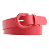 Belts Female Cowgirl Western For Women 2024 Women's Wide Black Brown White Pink Wild Trouser Belt