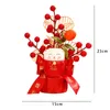 Fiori decorativi Anno Decorazione Bouquet artificiale Bacca rossa Secchio di fiori finti per