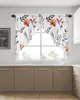 Curtain Plant And Flower Watercolor Illustration Orange Triangular Home Decoration Window Treatments For Kitchen Livingroom