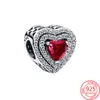 Sparkling Levelled Heart Charm Sterling New 2024 Fit Andora Bracelet Sier Original Charms For Jewelry Making