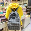 Sac à dos Fashion Girl College School Bag Casual Simple Femmes Rayé Livre Packbags Pour Adolescent Voyage Épaule Sac À Dos
