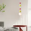 Lampes suspendues Memphis coloré chambre chevet lumière boule verre abat-jour haut plafond suspension lustre rouge jaune bleu G9