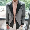 Men's Suits Mens Stylish Blazer Stitching Striped Hombre Men Jacket Stage Costumes For Singers Nightclub Party Male Terno Masculino