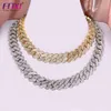 Hip Hop Fashion Jewelry Full Gems Gold Men S Sier Iced Out Diamond Mulheres Cuban Link Chain Colar