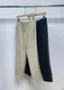 Women's Pants Drawstring Trousers Wool Blend Straight Long Casual