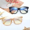 Monturas de gafas de sol con bloqueo de luz azul para mujer, accesorios para gafas de moda, gafas femeninas con estilo, marca de diseñador, revestimiento antirrayas UV400