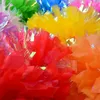 2st Rainbow Plastic Cheerleader Pom Ppom Girl Cheer tankning Props Cheerleading Pompon Pompoms Baton Hhandle Nonfading 240118