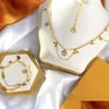 Pulseira colar clássico designer de luxo mulheres jóias conjunto trevo de quatro folhas conjuntos elegantes e elegantes acessórios interwrist são idéia dhft9