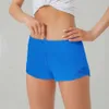 LL Frauen Yoga Fitness Shorts Outfits mit Übung Fitness Tragen Kurze Hosen Mädchen Laufen Elastische Hosen Sportbekleidung Taschen Schnell trocknende Hose