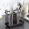 Kök förvaring Hangable Iron Drain Chopstick Cage Tube Creative Home Spoon Knife and Fork Box