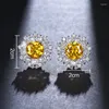 Studörhängen Bettyue Round Delicate Flower Modeling Earring For Women Charmig Design Fashion Cubic Zircon Jewelry Multicolor in Party