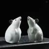 Tea Pets Creative Mini Mouse Pet Handmade Chinese Animal Cute Figurine Desktop Crafts Gongfu Accessories Home Decoration