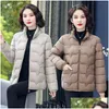 Womens Down Parkas Wholesale White Cotton Winter Ladies Short Warmth Jacket Thickened Coats For Women Drop Delivery Apparel Clothing O Dhvep
