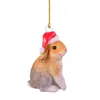 Christmas Decorations Squirrel Pendant Fade Resistant Hedgehog Hanging Hole Car Rear View Mirror Bird Elk Create Atmosphere