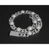 Chaîne cubaine en perles de 17mm de large, plaqué or 18 carats, argent massif Vvs Moissanite Pass Diamond Tester Gra pour collier pour hommes