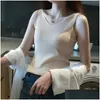 Womens Tanks Camis Summer Knitted Sleeveless Tank Top Women Y Solid Slim White Vest Fashion Flexible Camisole Female Drop Delivery App Dhhyi