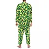 Pyjama banane tropicale pour hommes, vêtements de nuit, imprimé fruits, chaud, loisirs, automne, 2 pièces, esthétique, surdimensionné, costume de maison