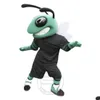 Mascot Costumes Halloween Green Sport Hornet Christmas Fancy Sukienka kreskówka strój postaci SUBT ADTS Rozmiar Karnawał Easter Adver Dhhjg