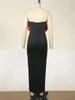 Plus Size Jurken Vrouwen Strapless Lange Zwart Met Tube Top Boog Bodycon Jurk Zelfs Avondje Uit Bruiloft Gast Gewaden 3XL 4XL