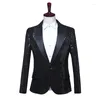 Men's Suits Sparkling Stage Performance Dress Gold Sequin Suit Nightclub Clothing Host Ceremonial Studio Coat Small