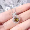 Tianyu Gems Gold Jewellery 1.0Ct IGI Cushion Cut Fancy Yellow CVD Lab Grown Diamond Wedding Necklace