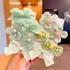 Children's Rubber Bands Baby Ropes Girl Fabric Flower Bows Non Damaging Accessories Cute Hair Loops Ponytail Head wear