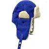 Bérets vente Gorro Ruso chapeau russe femme hiver solide cachemire chaud oreillette mâle extérieur Ushanka trappeur ski bombardier pilote hommes