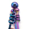 2024 Tuyau de brûleur à mazout coloré Nano placage Pipes à fumer en verre Pyrex mélangés Grands tubes Tubes Conseils à ongles